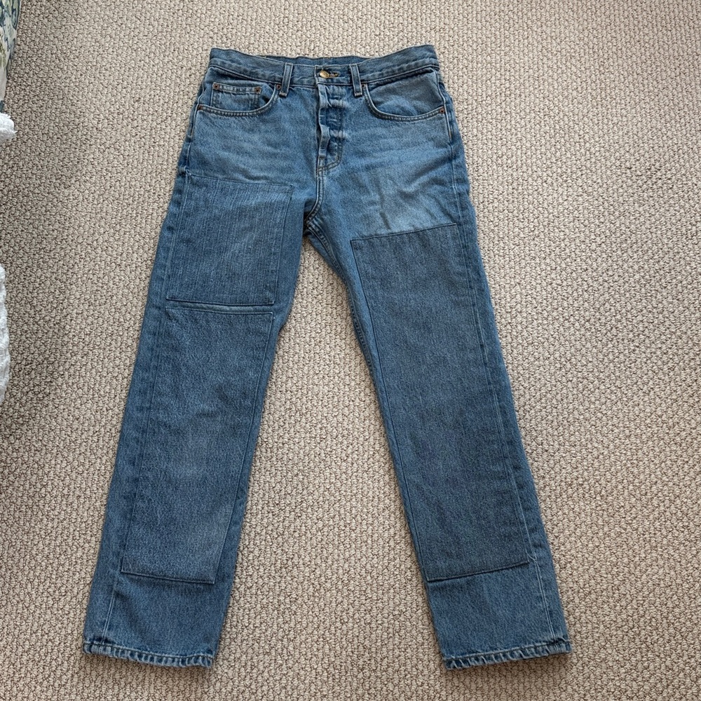B Sides Marcel Straight Patchwork Jeans Size 26 - image 2